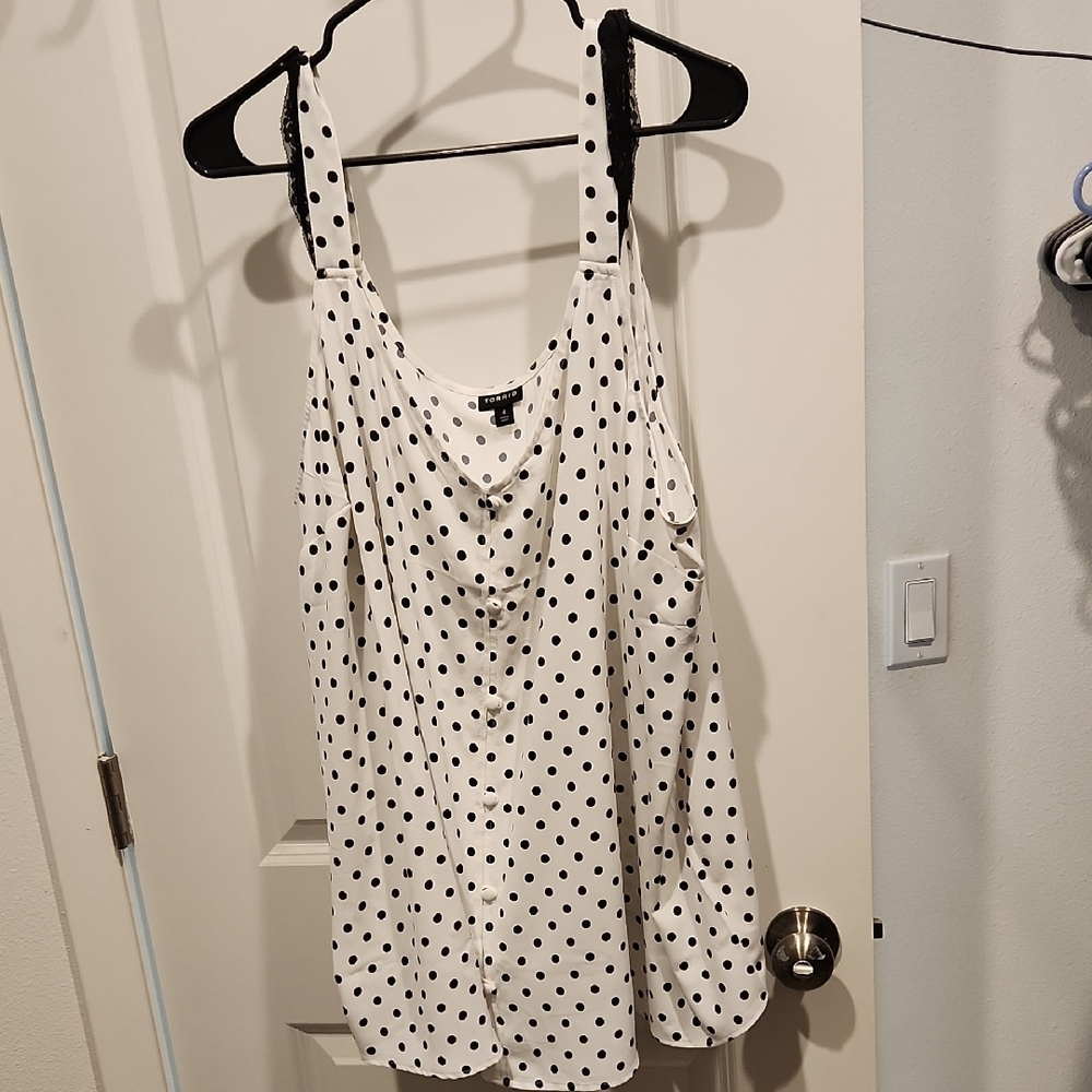 Torrid Black and White Asymmetrical Camisole